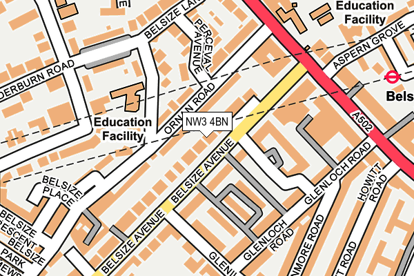 NW3 4BN map - OS OpenMap – Local (Ordnance Survey)