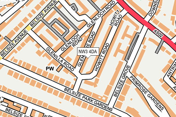 NW3 4DA map - OS OpenMap – Local (Ordnance Survey)