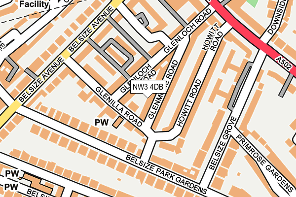 NW3 4DB map - OS OpenMap – Local (Ordnance Survey)