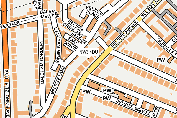 NW3 4DU map - OS OpenMap – Local (Ordnance Survey)