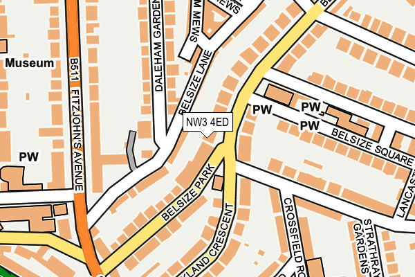 NW3 4ED map - OS OpenMap – Local (Ordnance Survey)