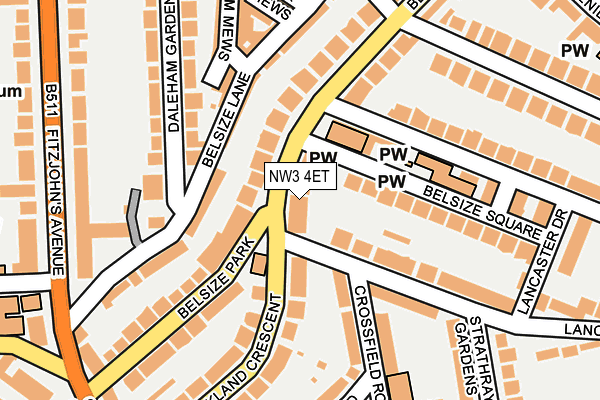NW3 4ET map - OS OpenMap – Local (Ordnance Survey)