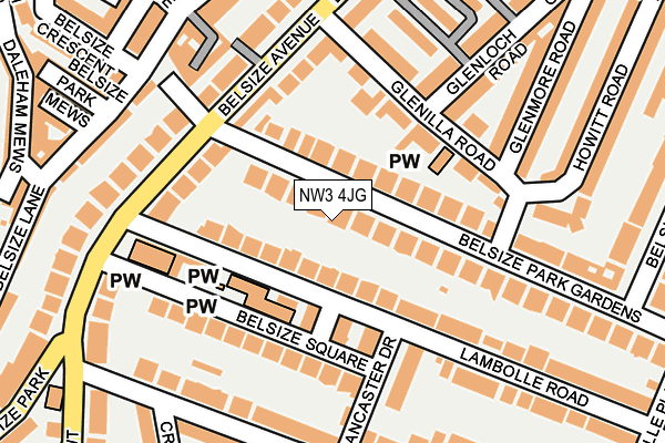 NW3 4JG map - OS OpenMap – Local (Ordnance Survey)