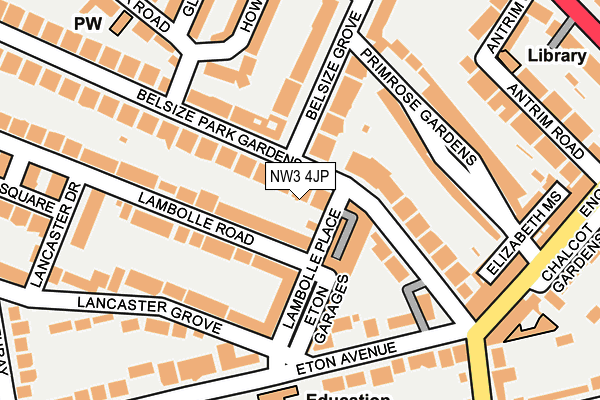 NW3 4JP map - OS OpenMap – Local (Ordnance Survey)