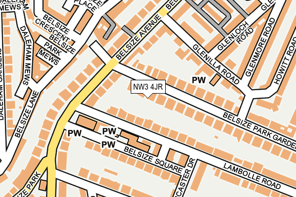 NW3 4JR map - OS OpenMap – Local (Ordnance Survey)