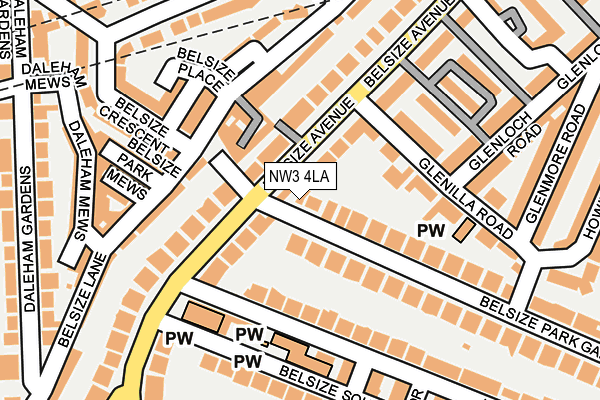 NW3 4LA map - OS OpenMap – Local (Ordnance Survey)