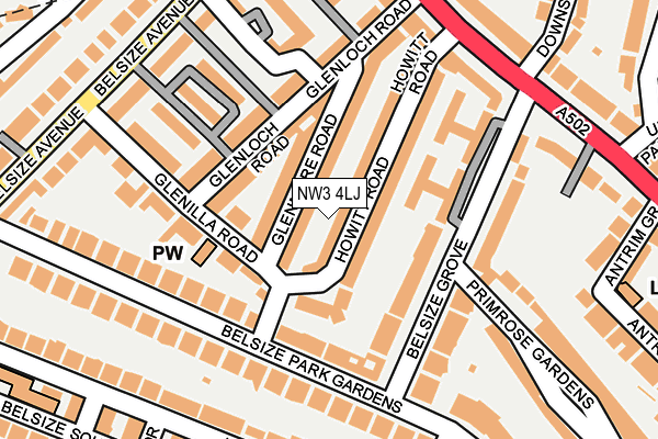 NW3 4LJ map - OS OpenMap – Local (Ordnance Survey)