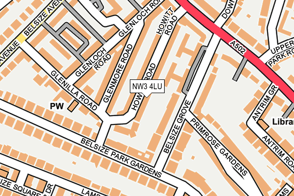 NW3 4LU map - OS OpenMap – Local (Ordnance Survey)