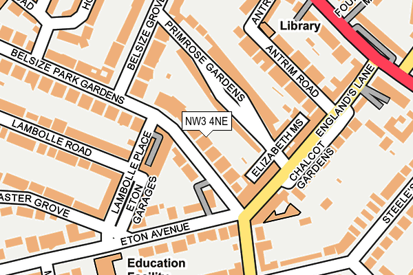 NW3 4NE map - OS OpenMap – Local (Ordnance Survey)