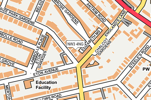 NW3 4NG map - OS OpenMap – Local (Ordnance Survey)