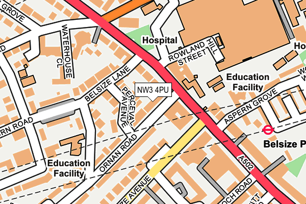 NW3 4PU map - OS OpenMap – Local (Ordnance Survey)