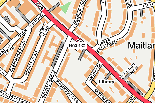 NW3 4RX map - OS OpenMap – Local (Ordnance Survey)