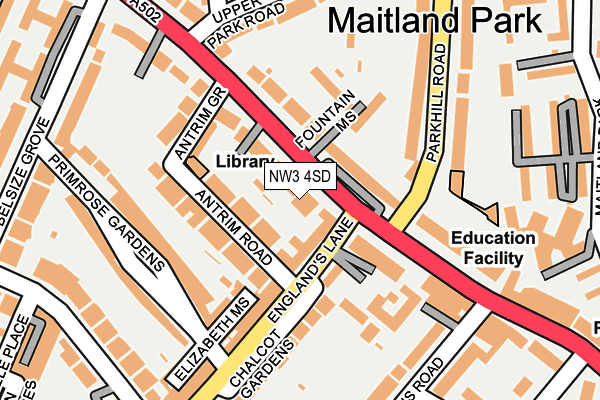 NW3 4SD map - OS OpenMap – Local (Ordnance Survey)