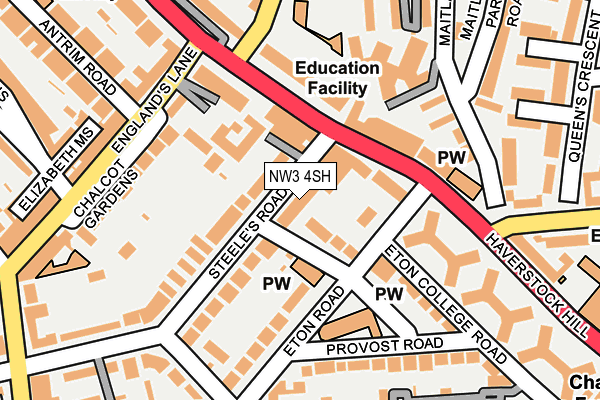 NW3 4SH map - OS OpenMap – Local (Ordnance Survey)
