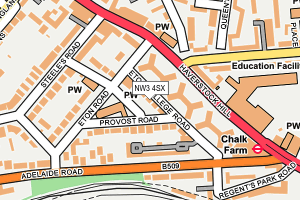 NW3 4SX map - OS OpenMap – Local (Ordnance Survey)