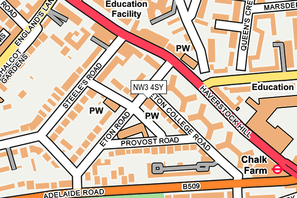 NW3 4SY map - OS OpenMap – Local (Ordnance Survey)