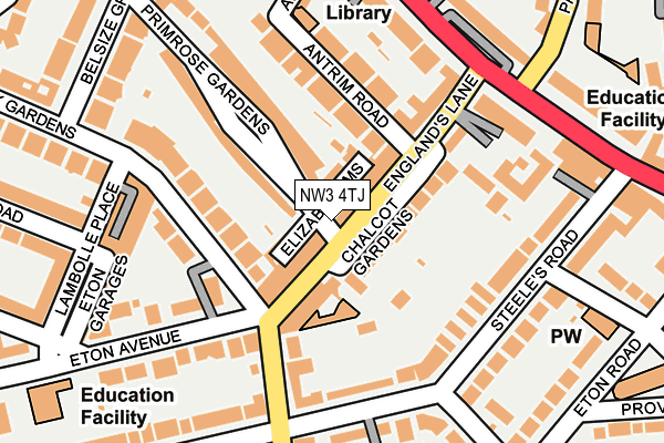 NW3 4TJ map - OS OpenMap – Local (Ordnance Survey)