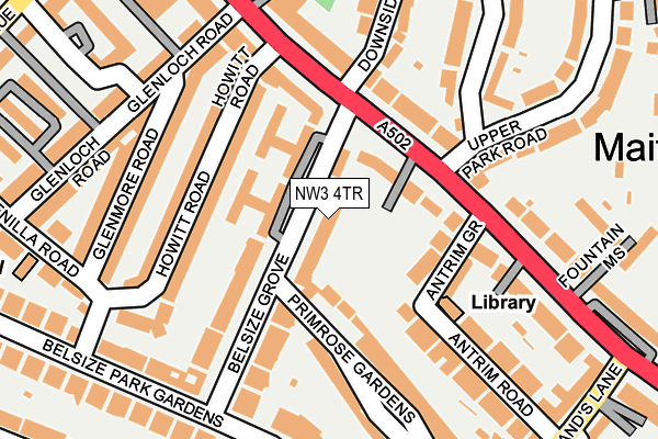 NW3 4TR map - OS OpenMap – Local (Ordnance Survey)