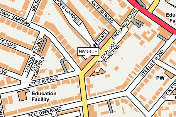 NW3 4UE map - OS OpenMap – Local (Ordnance Survey)