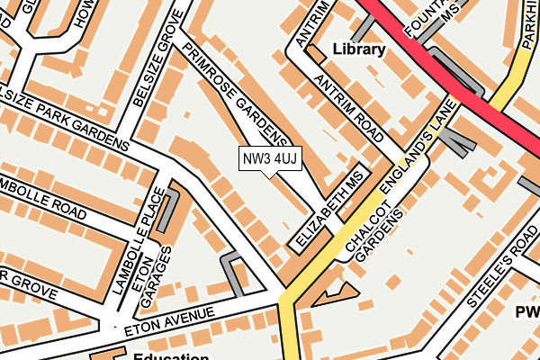 NW3 4UJ map - OS OpenMap – Local (Ordnance Survey)