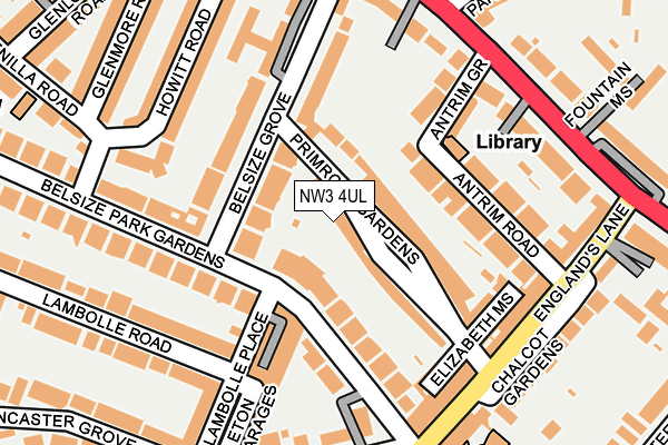 NW3 4UL map - OS OpenMap – Local (Ordnance Survey)