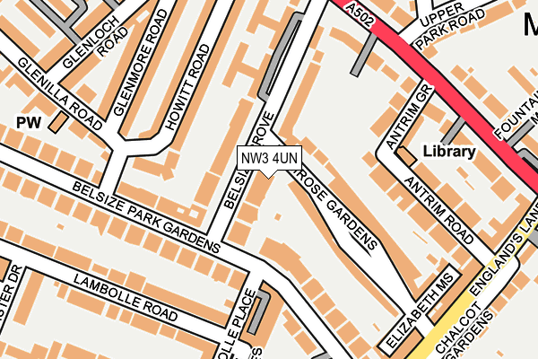 NW3 4UN map - OS OpenMap – Local (Ordnance Survey)