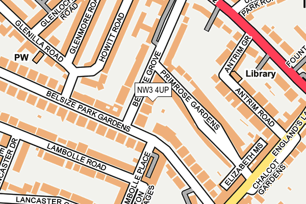 NW3 4UP map - OS OpenMap – Local (Ordnance Survey)
