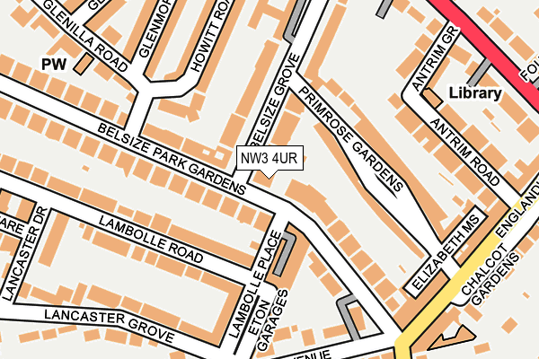 NW3 4UR map - OS OpenMap – Local (Ordnance Survey)
