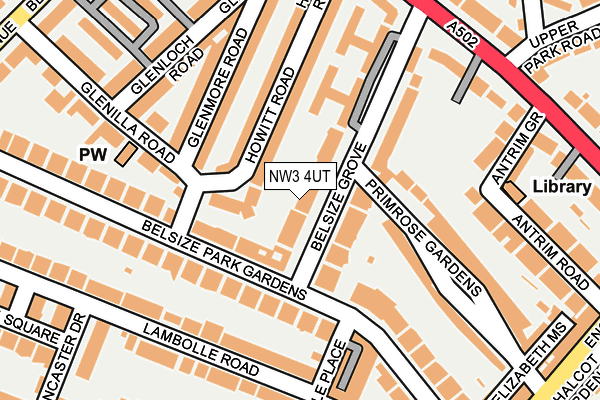 NW3 4UT map - OS OpenMap – Local (Ordnance Survey)
