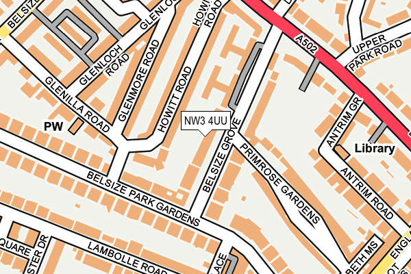 NW3 4UU map - OS OpenMap – Local (Ordnance Survey)
