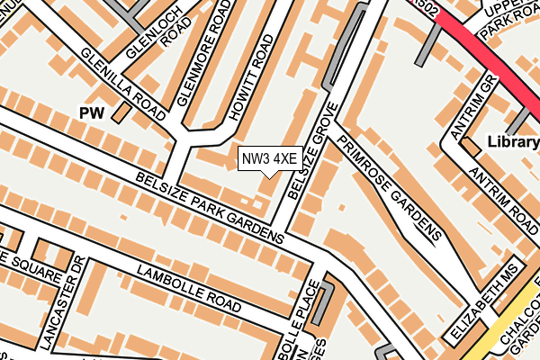 NW3 4XE map - OS OpenMap – Local (Ordnance Survey)