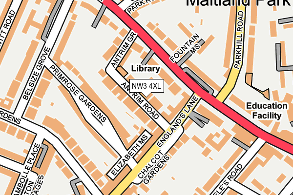 NW3 4XL map - OS OpenMap – Local (Ordnance Survey)
