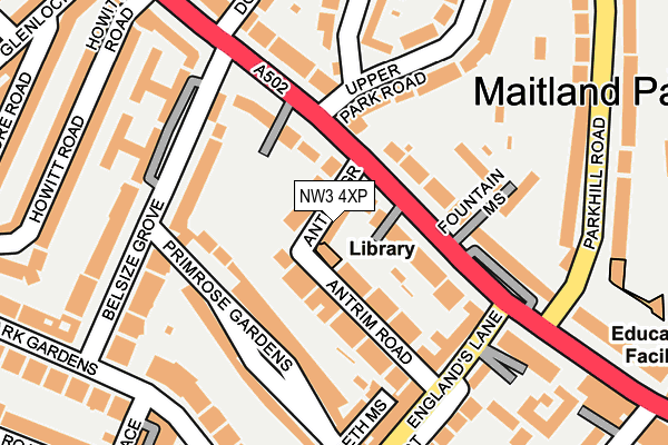 NW3 4XP map - OS OpenMap – Local (Ordnance Survey)