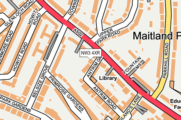 NW3 4XR map - OS OpenMap – Local (Ordnance Survey)