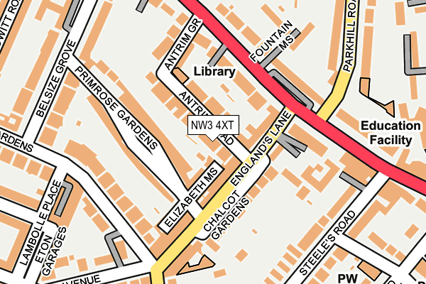 NW3 4XT map - OS OpenMap – Local (Ordnance Survey)