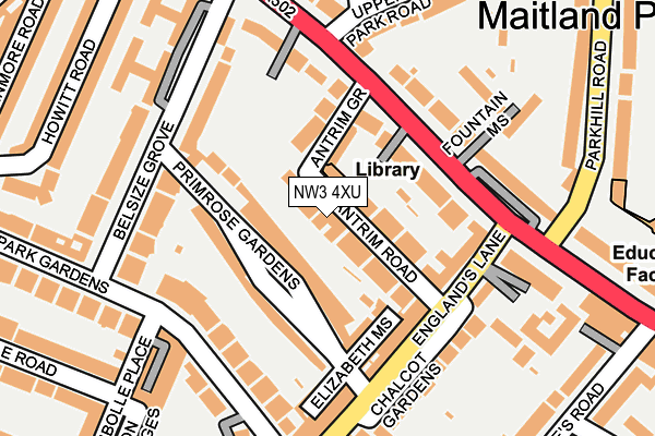 NW3 4XU map - OS OpenMap – Local (Ordnance Survey)