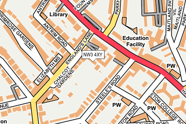 NW3 4XY map - OS OpenMap – Local (Ordnance Survey)