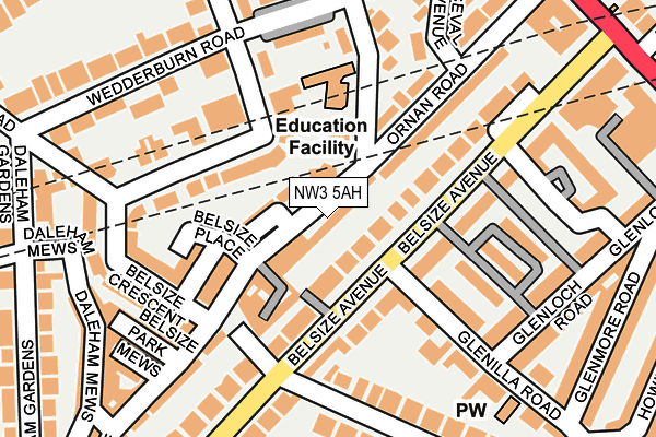 NW3 5AH map - OS OpenMap – Local (Ordnance Survey)
