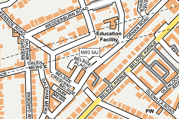 NW3 5AJ map - OS OpenMap – Local (Ordnance Survey)