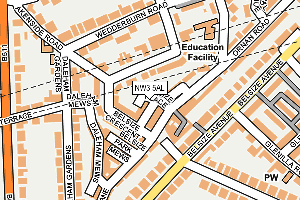 NW3 5AL map - OS OpenMap – Local (Ordnance Survey)