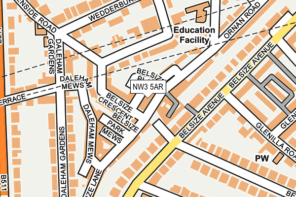 NW3 5AR map - OS OpenMap – Local (Ordnance Survey)