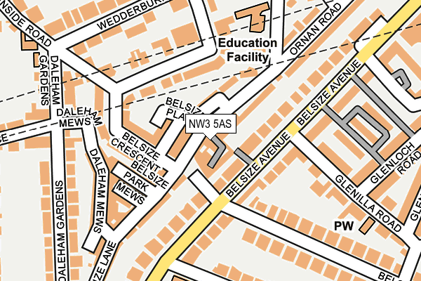 NW3 5AS map - OS OpenMap – Local (Ordnance Survey)