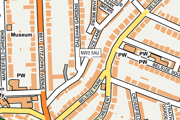 NW3 5AU map - OS OpenMap – Local (Ordnance Survey)