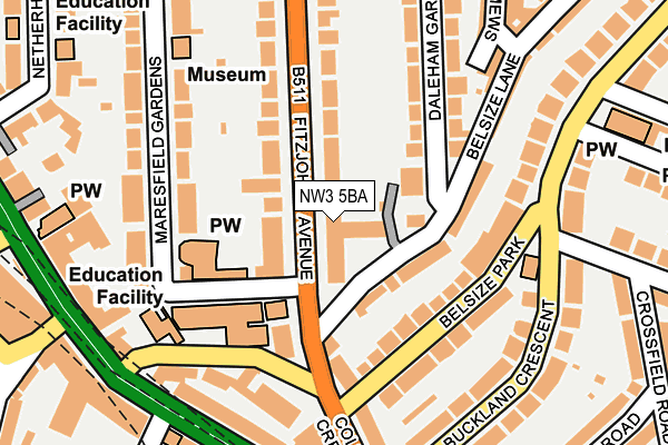 NW3 5BA map - OS OpenMap – Local (Ordnance Survey)