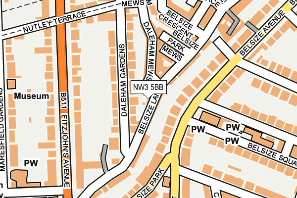 NW3 5BB map - OS OpenMap – Local (Ordnance Survey)