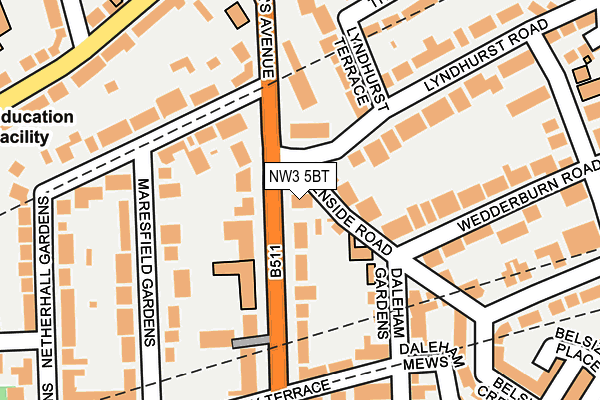 NW3 5BT map - OS OpenMap – Local (Ordnance Survey)