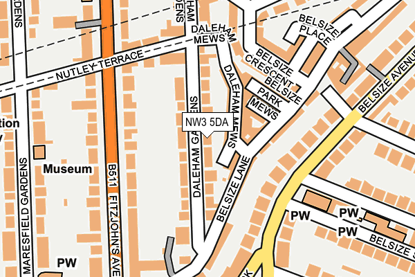 NW3 5DA map - OS OpenMap – Local (Ordnance Survey)