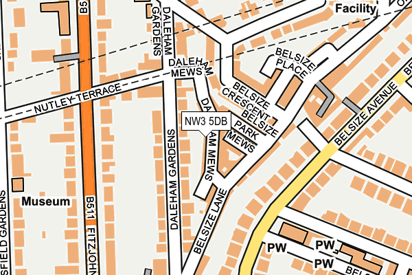NW3 5DB map - OS OpenMap – Local (Ordnance Survey)
