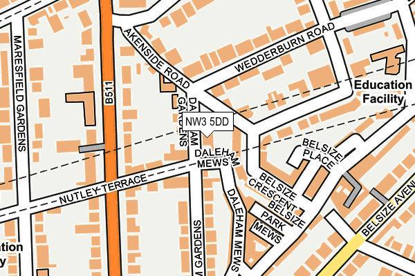 NW3 5DD map - OS OpenMap – Local (Ordnance Survey)