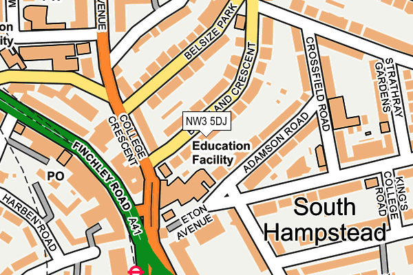 NW3 5DJ map - OS OpenMap – Local (Ordnance Survey)